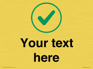 Custom plain background, green tick in circle sign